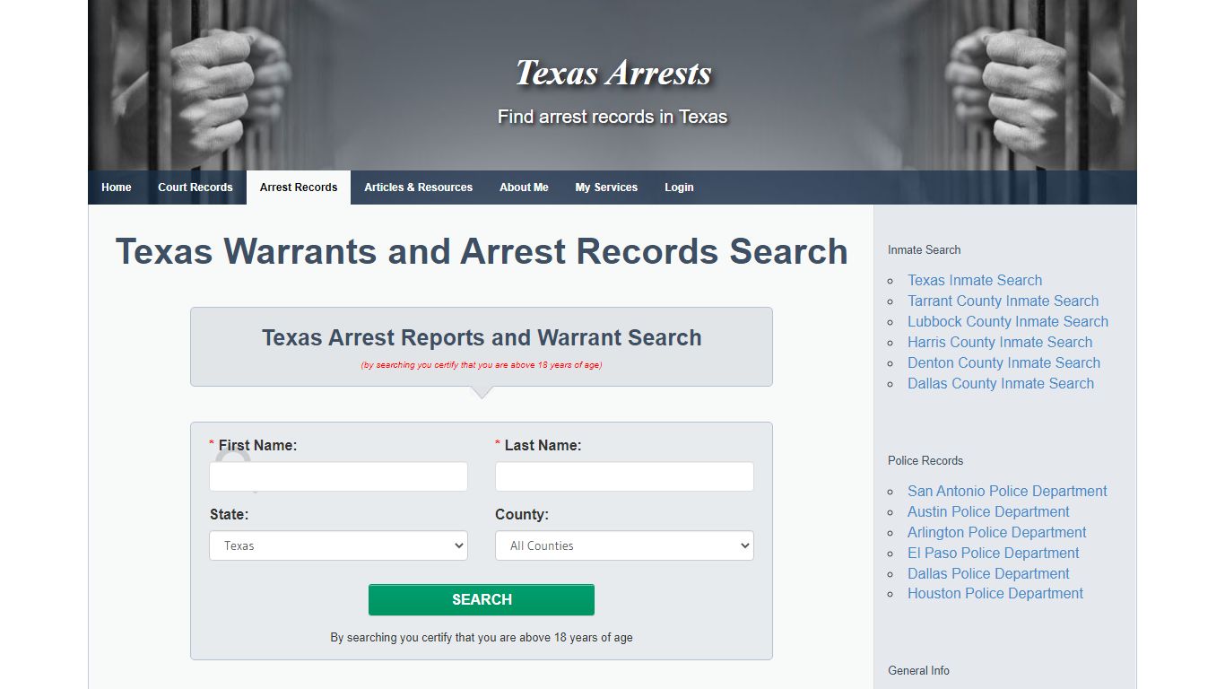 Texas Warrants and Arrest Records Search - Texas Arrests